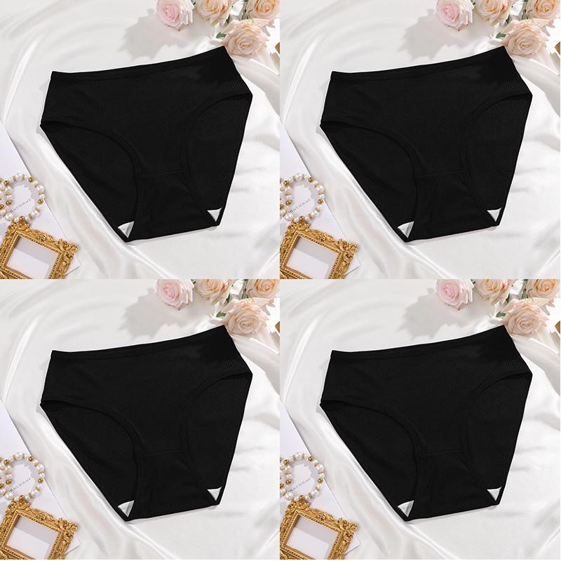 FINETOO 4 Stück/Set Sexy Damen Slips mit mittlerer Taille Sexy Atmungsaktive Unterwäsche Hochelastische Sportslips Mädchen Bequeme Lingerie