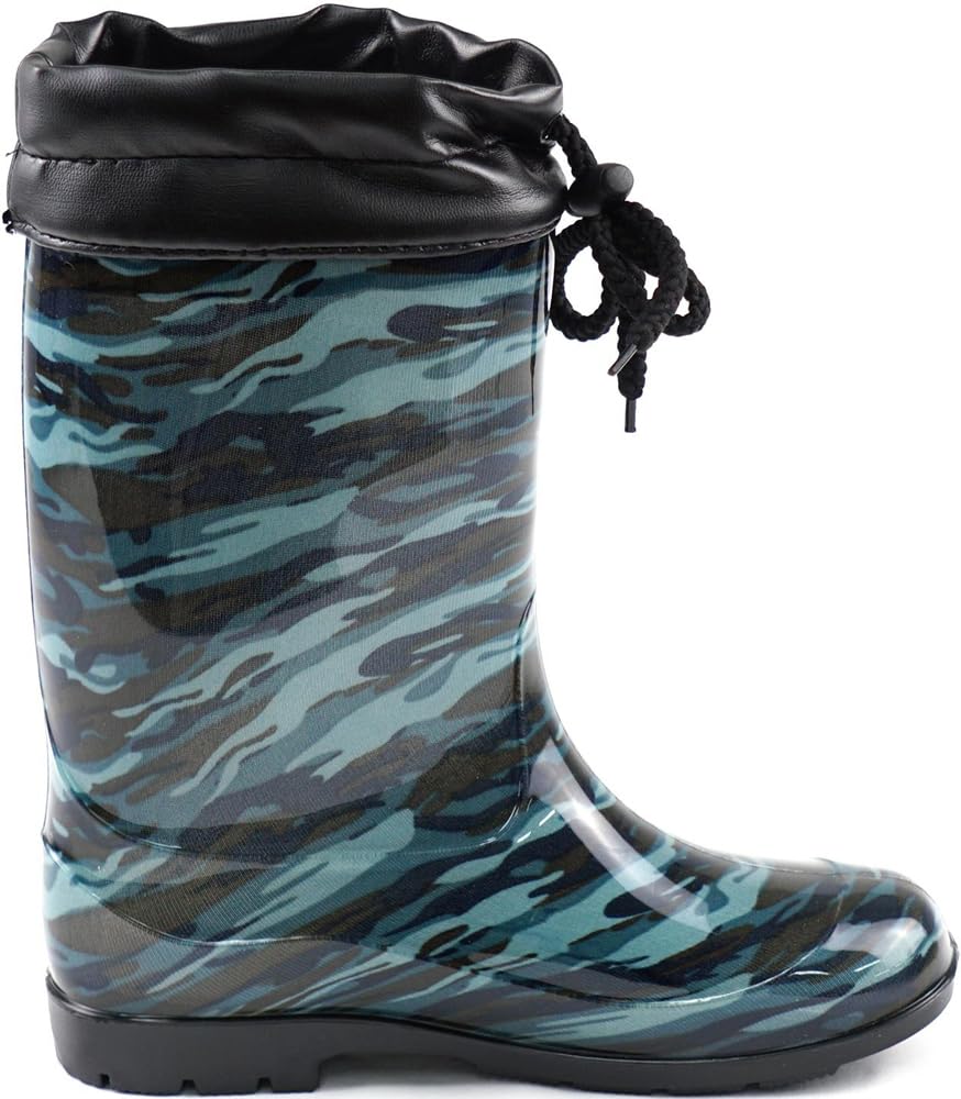Asuka Shoji Junior PVC Gummistiefel mit Kapuze, Marineblau, Größe 23,0 cm, HJ-901 NV