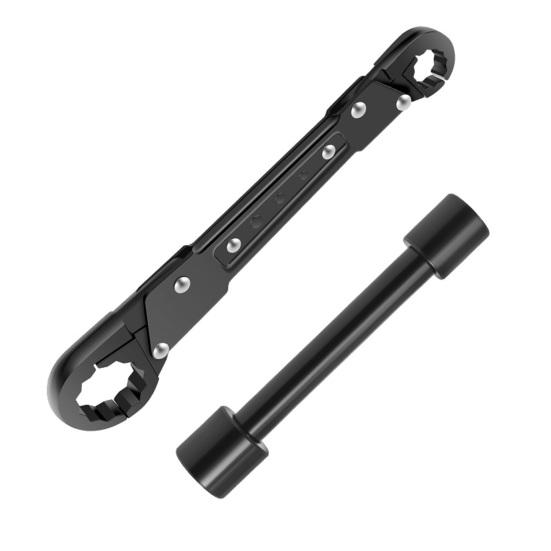 Angle Block Removal Wrench Tool Double-Ended Ratcheting Plumber Wrench Non-Slip Grip Pipe Angle Stop Wrench Kit