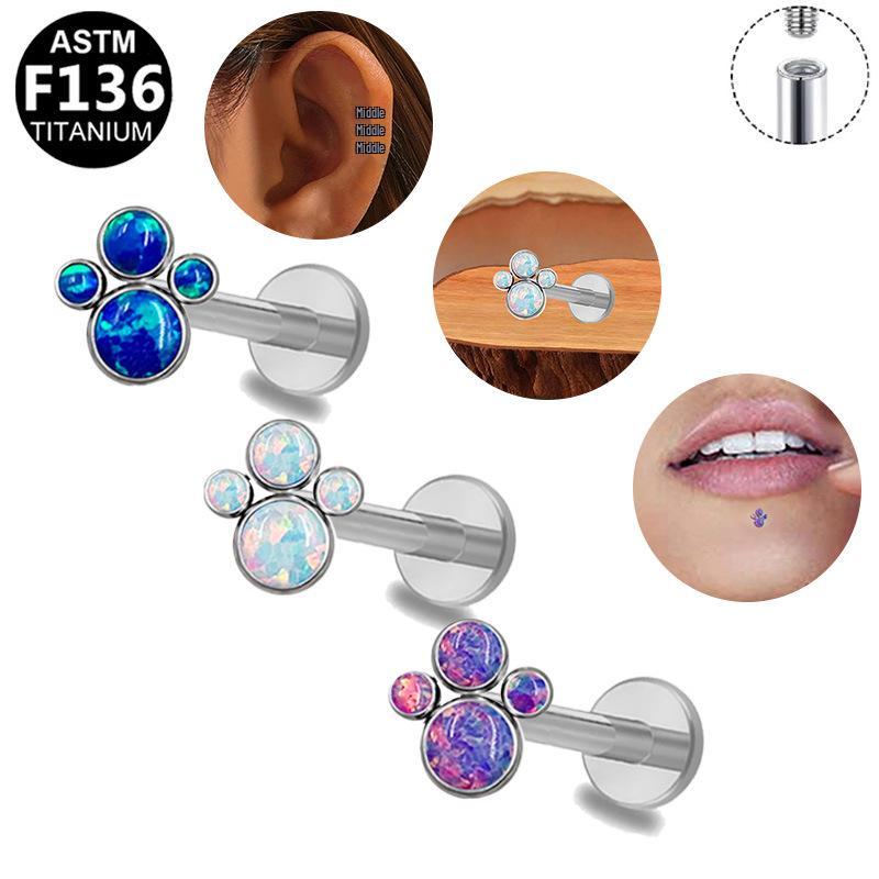 Titanium G23 Internal Thread T-shaped Lip & Ear Cartilage Stud