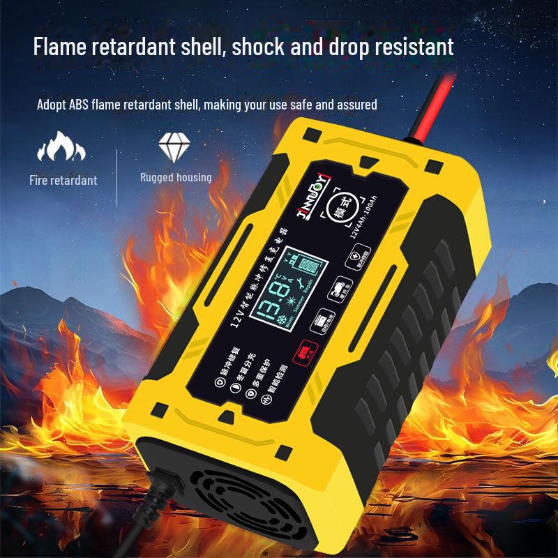 12V Smart Motorcycle Battery Charger with Pulse Repair - Universal Lead-Acid Charger