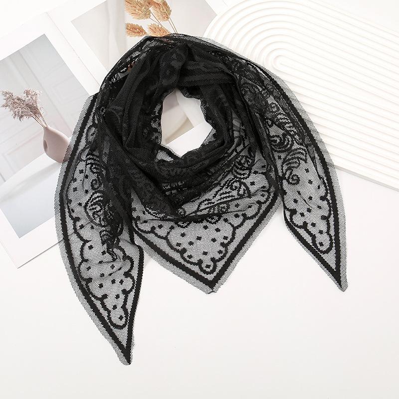 Hot-selling New Notre Dame Triangle Scarf Embroidered Headscarf Women's Fashion Cover Headscarf Thin Scarf
