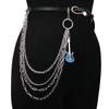 Punk Guitar Pendant Metal Waist Chain For Men Women Youths Fashion Belt Accessory