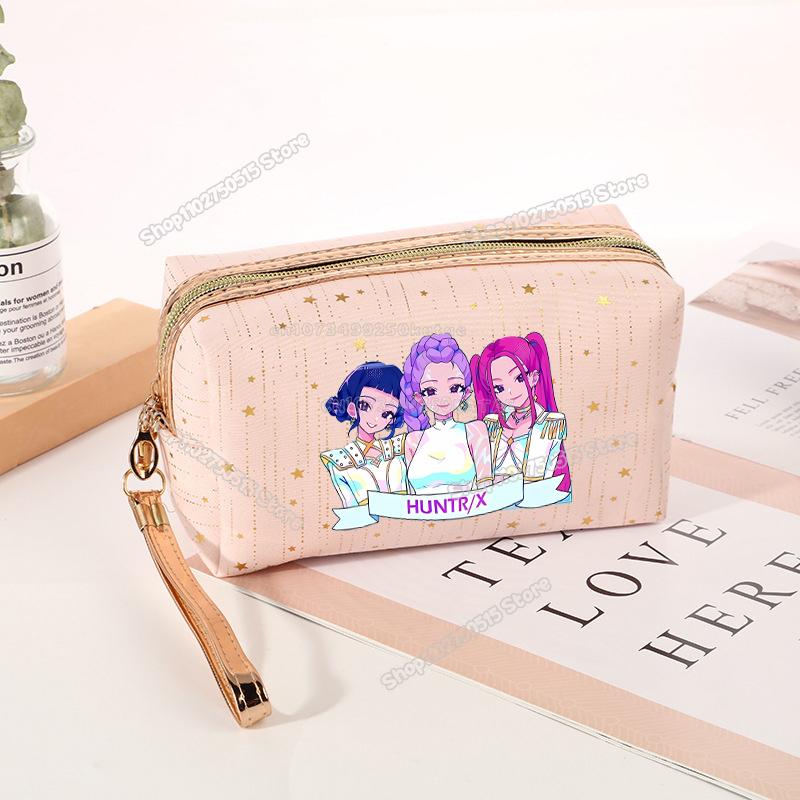 Borsa per Cosmetici Demon Hunters KPop Rumi Mira Zoey Borsa Clutch per Trucco da Ragazza Organizzatori per Pennelli da Trucco da Viaggio da Donna Necessaire