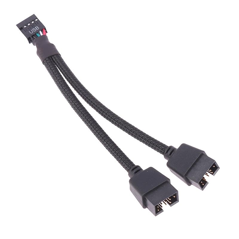 1Pc Computer Motherboard Usb Extension Cable 9 Pin 1 Female To 2 Male Y Splitter Audio Hd Extension Cable For Pc Diy 15Cm