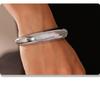 INS Style 18K Gold Plated Crescent C-Shaped Polished Titanium Steel Bangle for Women