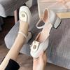 Soft Leather Version French High Heel Sandals Women Summer New Style Beautiful Match Skirts Roman Shoe Style Leisure Footwear