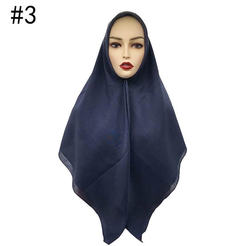 High Quality Malaysian Ladies Hijab Scarf Solid Color Cotton Oversize Square Scarf Muslim Shawls and Wraps Hijabs Foulard Femme