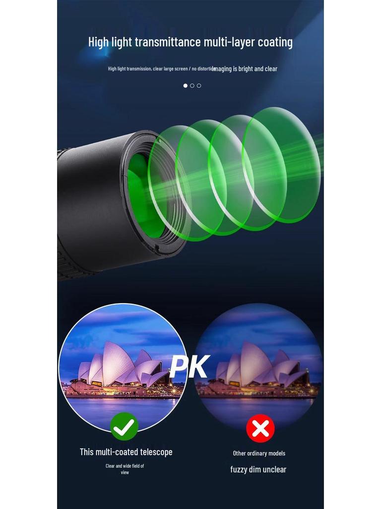 Monocular Telescope 10-500X40 Zoom HD Professional Portable for Mobile Photography & Outdoor Use