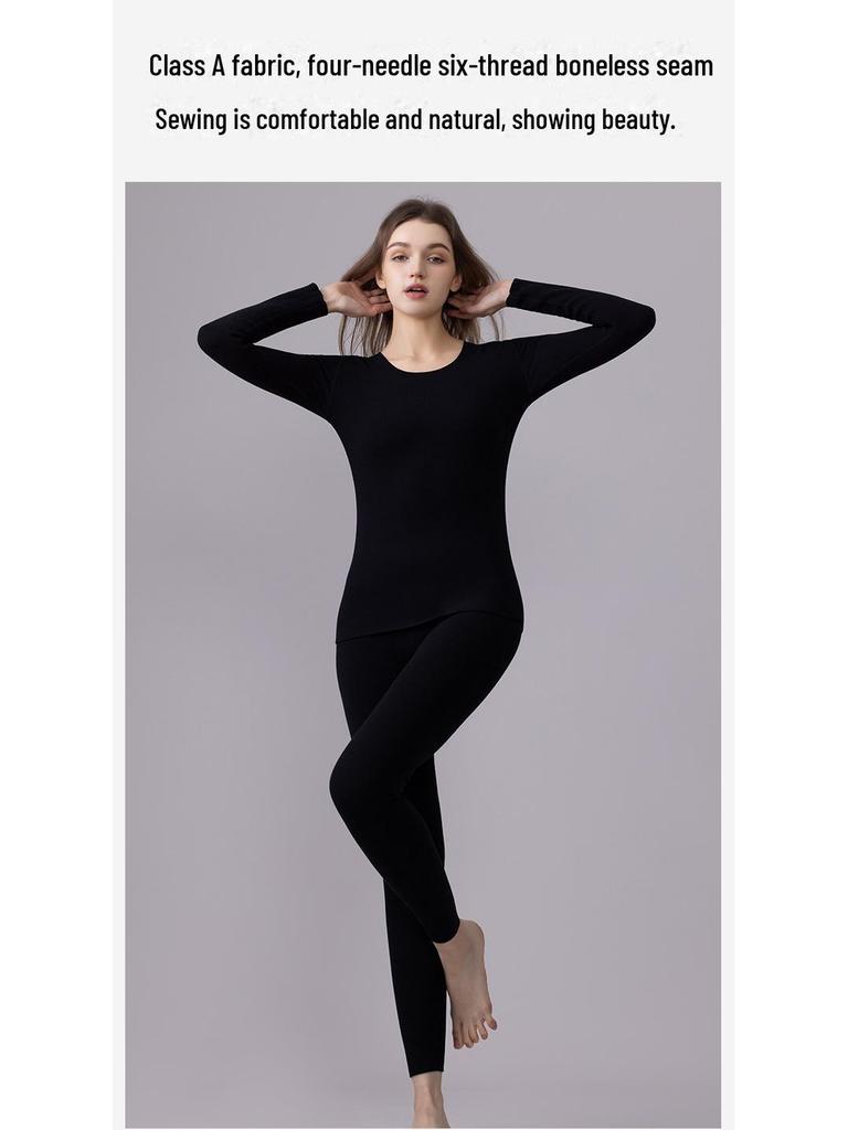 German Velvet Women's Thermal Underwear: Plus Velvet, Thickened, Antibacterial, Skin-Beautifying Suit for Autumn