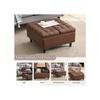 Large Square Storage Chair with Lift-up Bench Storage Space for the Living Room, Bedroom, and Office (brown PU)