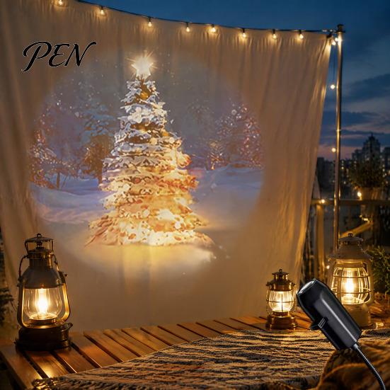 Adjustable Angle Projector Christmas Halloween Projector, 3/6/10 Festive Scenes, 5D Holographic Night Light Family Party Decoration Flexible Gooseneck