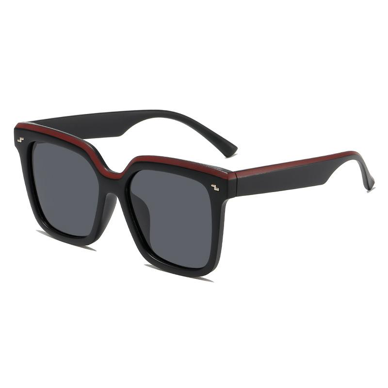 Retro Trendy Polarized Sunglasses Men S Large Frame Square Versatile Driving Sunshade Sunglasses Personality Thin Women