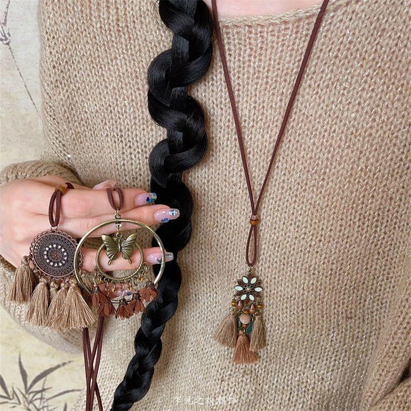 National Style Necklace - Women's Vacation Style Necklace - Retro and Elegant Sweater Chain Accessory