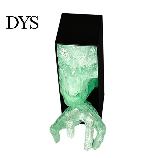 Bookshelf Skull Statue 3D Printed Hand Figurine, Glow-in-the-Dark Ghost Statue, Horror PLA Figurine Skeleton Ornament for Home Office Desk Decoration