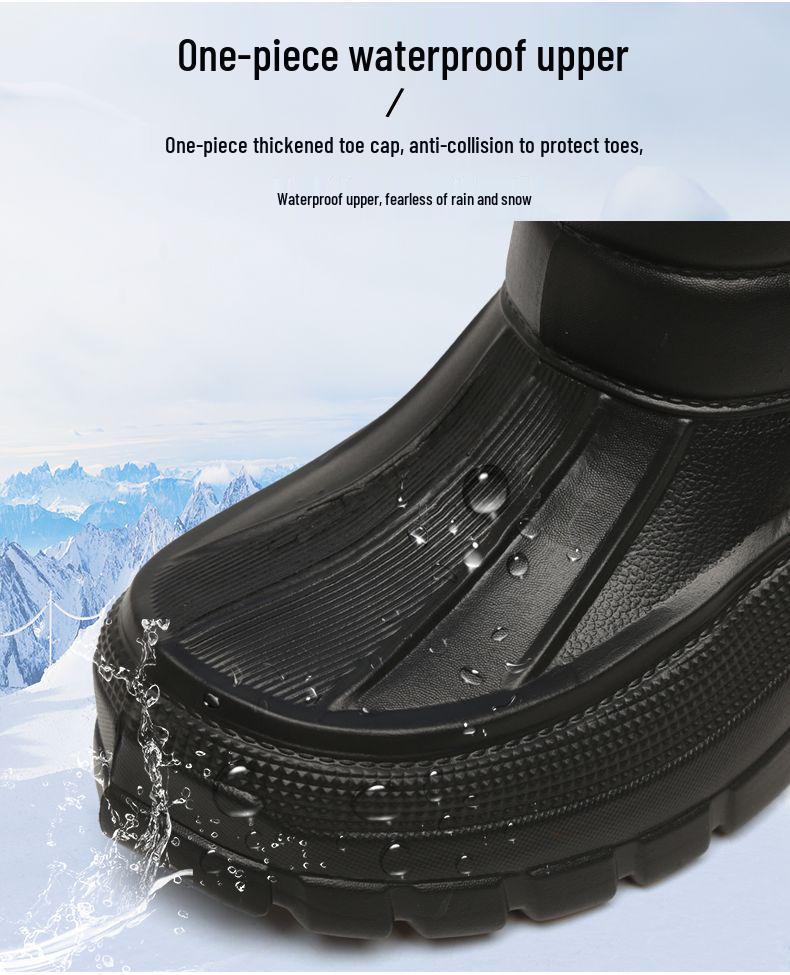 Men's Thickened Non-Slip Waterproof Snow Boots – Fleece-Lined and Cold-Proof for Winter Fishing