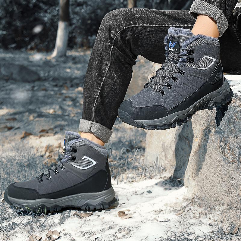 Bottes d'hiver imperméables pour hommes, bottines de neige de Style russe, grande taille 40 à 48