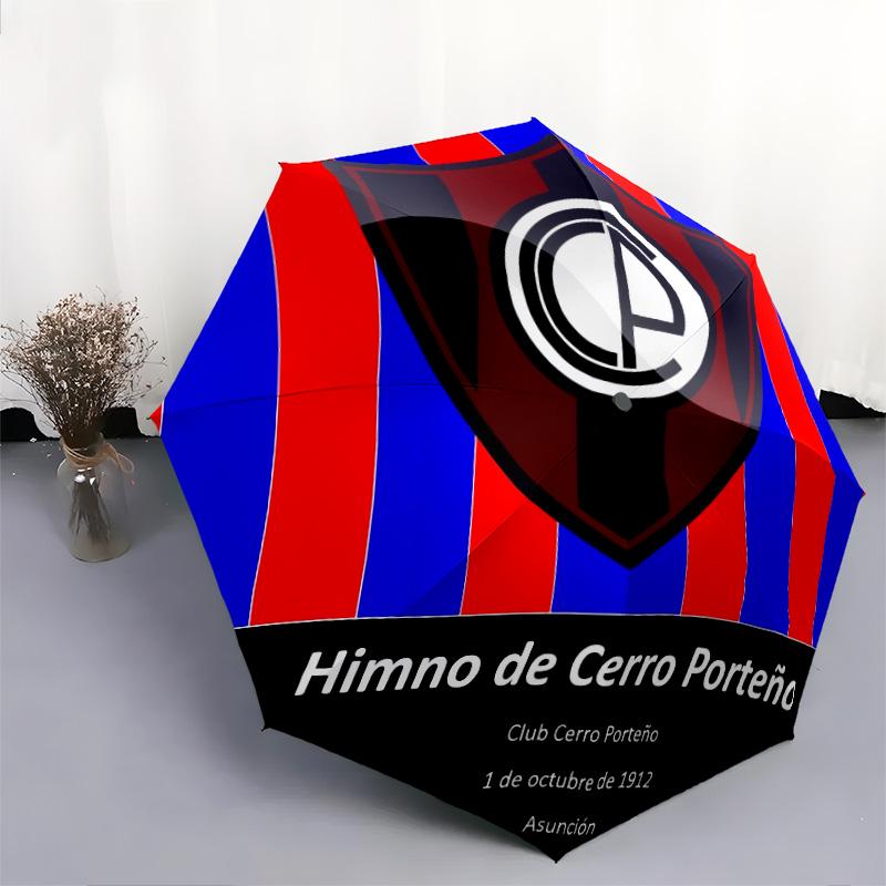 Club Olimpia Muster, automatischer Faltschirm, tragbares und faltbares Design, 8 Schirmstäbe, ein Weihnachts- oder Geburtstagsgeschenk.
