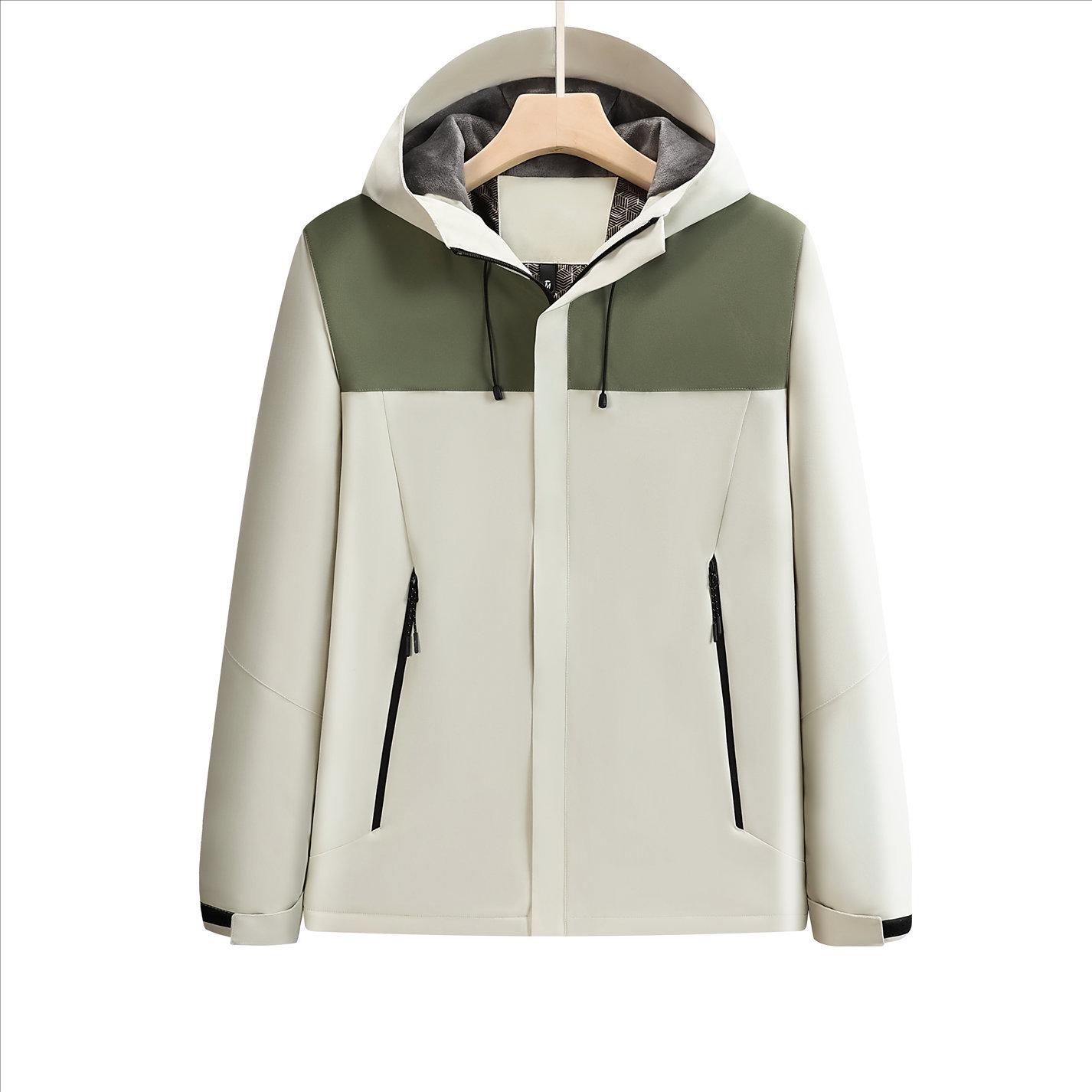 

Изолированная флисовая подкладка, ветрозащитная, водонепроницаемая куртка для альпинизма и работы XXL грязно-белый/армия зеленый