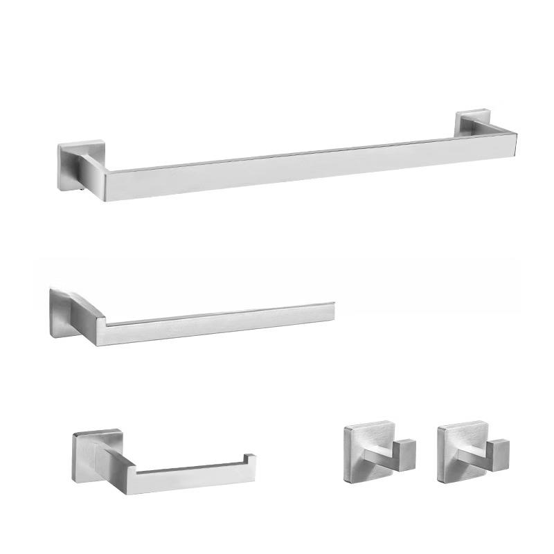 Brushed Stainless Steel 5-Piece Bathroom Hardware Set