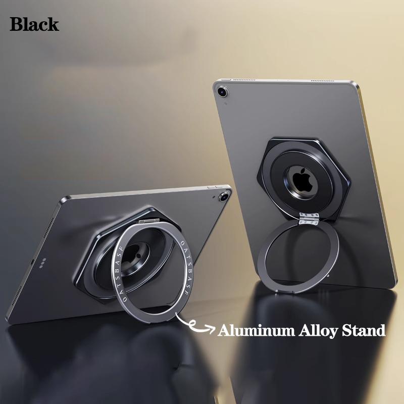 

Eary Aluminum Alloy Magnetic Tablet Holder With 360° Rotate Kickstand Adhesive Mount Stand Small Bracket Universal for iPad Mini чорний