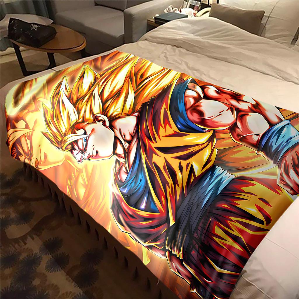 1PC Vegito  Print Flannel Blanket, High quality All Seasons, Home Decor, Warmth and Comfort, Perfect for Christmas Gifts