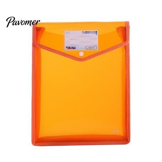 Portable Briefcase Pouch Transparent File Folder, with Snap Closure, Waterproof A4 A5 Document Bag, Student Work Organizer Large Capacity Colorful PP