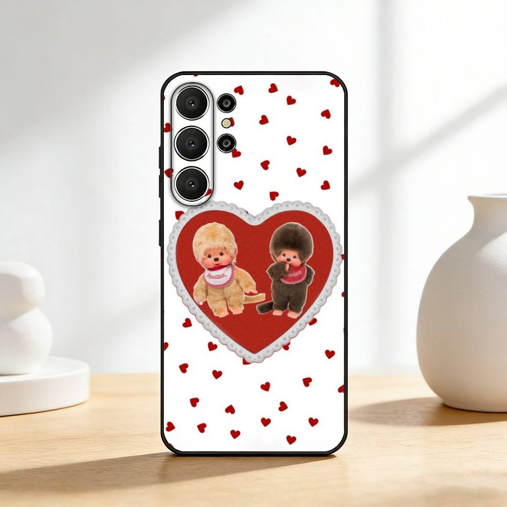M-Monchhichi Phone Case For Samsung S26,S25,24,23,22,30,21,10,9,Ultra,Plus,Lite,FE Soft Black Case