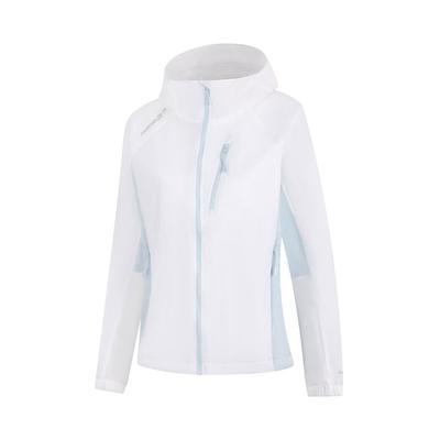 Comfortable Solid Color Casual Long Sleeve Windbreaker Women Outerwear White AFDWF96-4