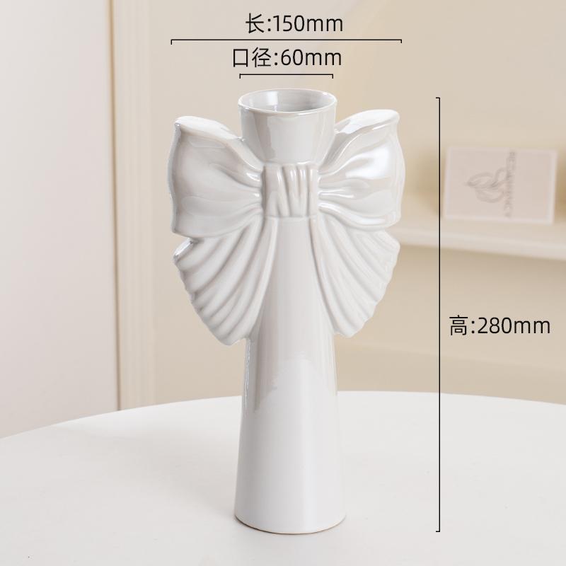 28cm Modern-Minimalistische Schleife Keramikvase, Perfekte Büro Wohnzimmer Dekoration, Ideal Hydrokulturpflanzen & Heimdekor