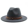 Felt Hat British Belt Vintage Versatile Top Hat Men'S And Women'S Jazz Hat Wool Hat