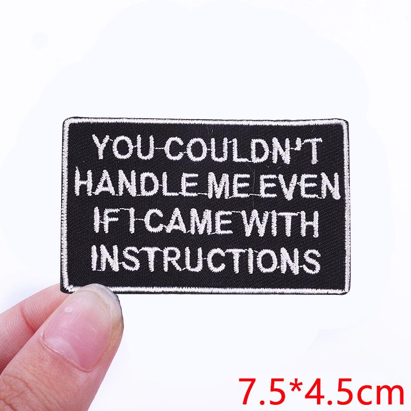 Hats Jeans Embridered DIY Letter Slogan Embroidery Sew Patch Iron On Patches For Clothing Thermoadhesive Patches Jackets DIY