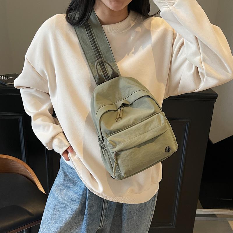 Backpack Women's Multi-use Single-shoulder Lightweight Solid Color Mini Backpack Sport Chest Bag