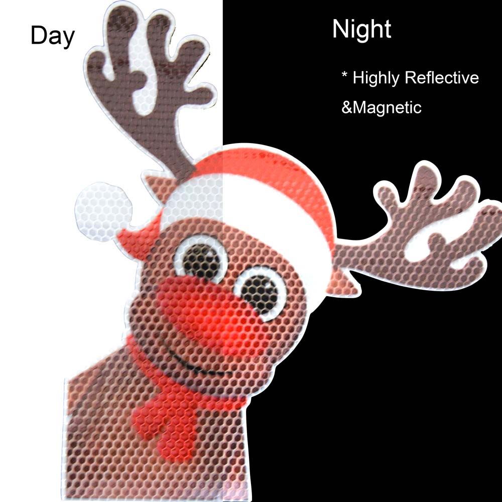 Exterior Accessories Car Styling Decoration Car Magnetic Reflective Decal Christmas PVC Stickers