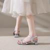 Women Luxury Thick Heels Sandals Female Shoes Summer Fashion Rhinestone High-heeled Sandals Ladies Ankle Strap Party Dress Pumps