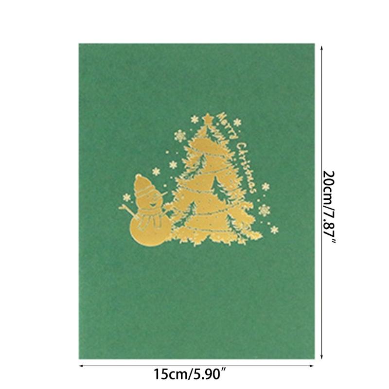 Unique Christmas Tree Card 3D Blessing Card with Colorful Cover Holiday Greeting Card with Envelope Gift Accessories