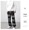 American High Street Tassel Stitching Wide-Leg Men's Jeans, Large Size