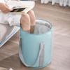 Portable Blue Foot Bath Basin Large Waterproof Foot Soaking Bucket with Handles Collapsible Foot Bath Tub Bag Dormitory