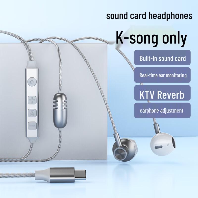 K20 Noise-Cancelling Wired Headphones with Type-C, Comfortable Fit, High Sound Quality for Live Recording & K Songs
