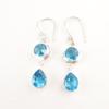 Natural Swiss Blue Topaz 925 Silver Drop Dangle Mothers day New Earrings Jewelry EE-142-4