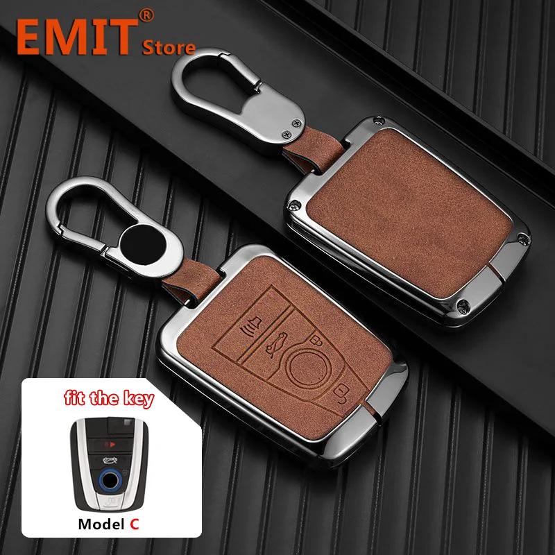 Zinc Alloy Genuine Leather Car Key Case Fit for BMW I3 I8 Series Protection Shell Key Cover Keychain Shell Interior Accessories