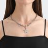 European and American Simple Geometric Rough Aluminum Chain Pentagram Pendant Single-layer Women's Necklace Bracelet Set Spice Girl