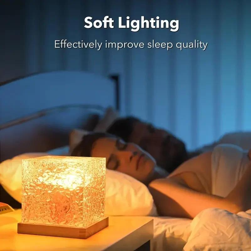 Ocean Wave Projector Light,16-Color Luminorthe Cube Lamp w/Remote,Water Ripple Romantic Ambient Lighting,Child's Room,Meditation