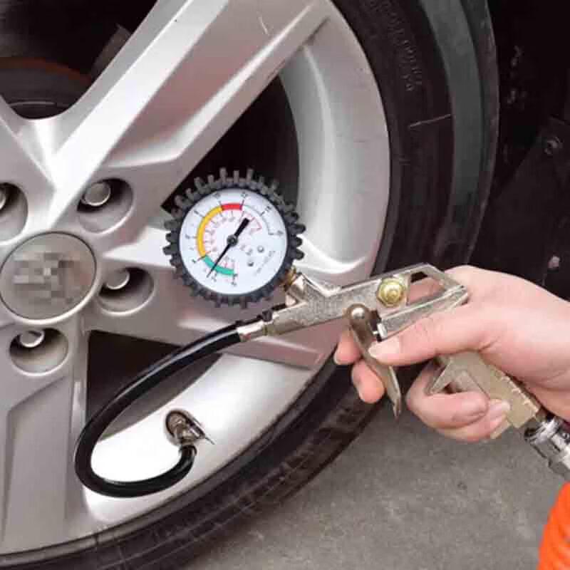 Golden Pavilion Tire Inflator Nozzle with Pressure Gauge