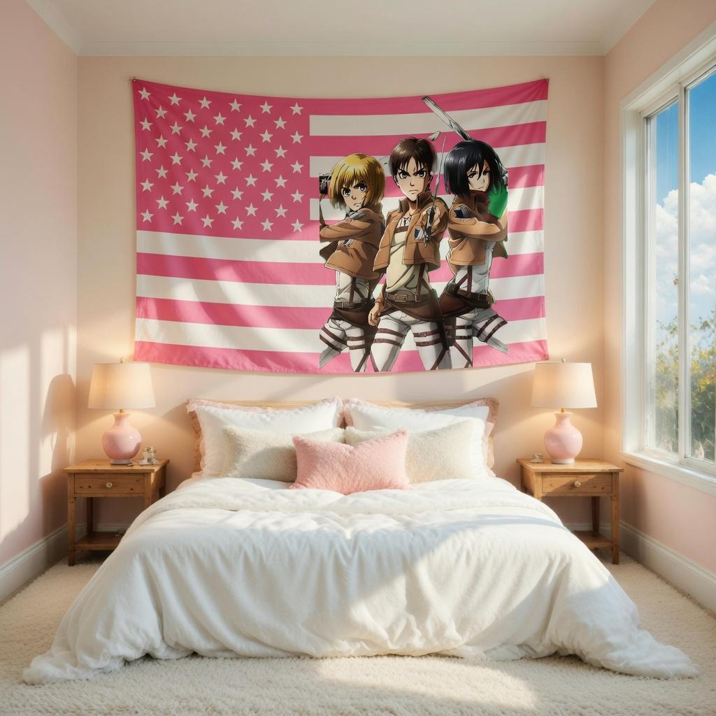 Anime AttackonTitan Tapestry 2D Graphic Print Stylish Wall Hanging for Home Bedroom Office Great Gift for Anime Enthusiasts
