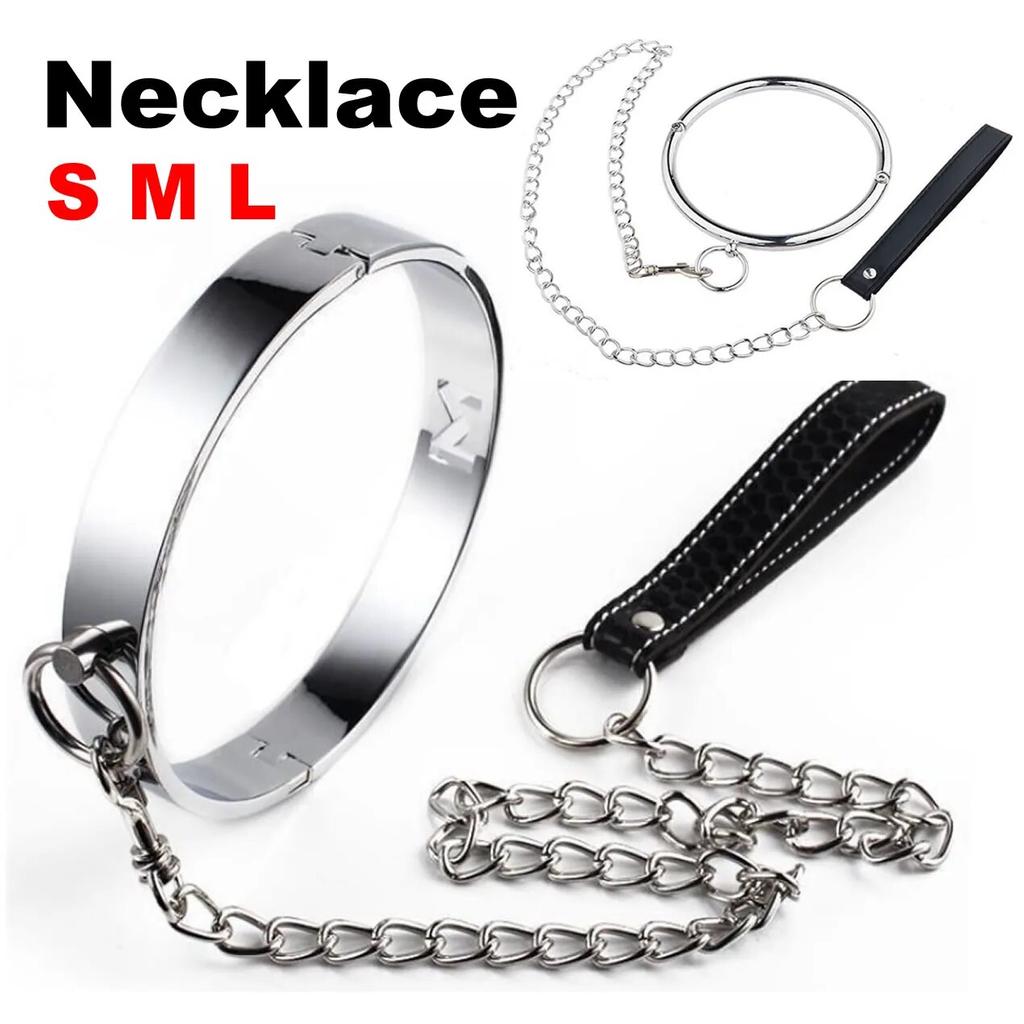 Trakční řetízek Kovový obojek na krk BDSM Sexy vodítko Kroužek Řetízek Slave Bondage Hračky Role Play Erotické sexuální hračky pro ženy Muži