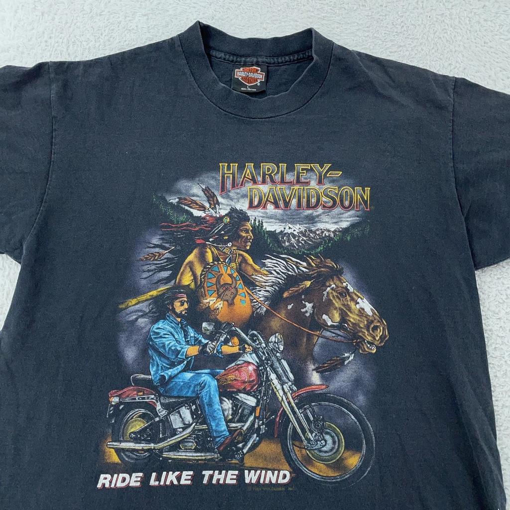 Vintage Harley-Davidson Ride Like The Wind T-Shirt Large Native American Biker