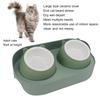 Ceramic Pet Bowl Set Food Grade Anti   Double Food Water Bowls for Cats Dogs Kittens and Puppies(Green [Cheongsam Meow] Green Background )