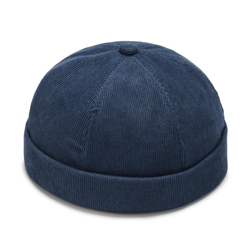Summer Vintage Cotton Brimless Skull Cap Beanie Hat Portable Hip Hop Hats Men Women Docker Hats Solid Color Dome Hats 2023