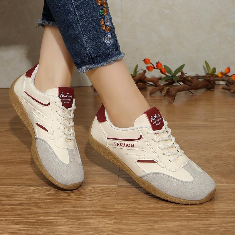 Women's Spring Soft-Soled Retro Gump-Style Casual Board Shoes, Beige Versatile Training Sports Footwear.